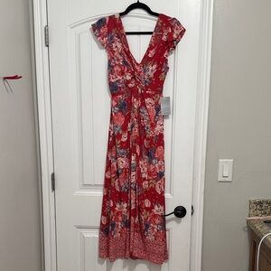 Floral Red Maxi Dress